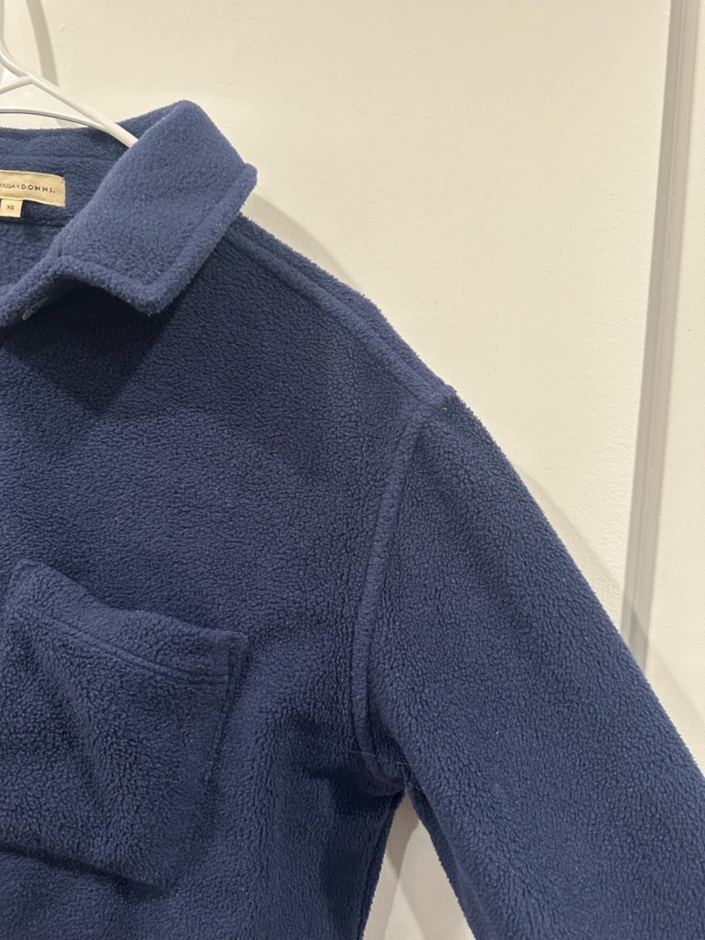 Beyond Yoga XS Donni Fleece Jacket Womens Navy Blue Button Front Collared USA - Picture 5 of 8